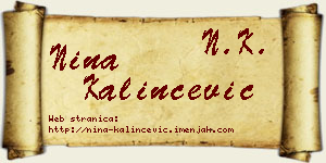Nina Kalinčević vizit kartica